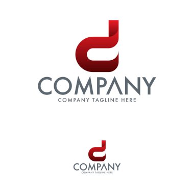 D harfi logo tasarım şablonu