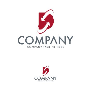 Harf D geri dönüşüm logosu tasarım şablonu