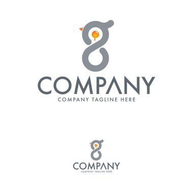 Yaratıcı mektup G logosu. Civciv ve Kuş Logosu. G Kuş Logosu
