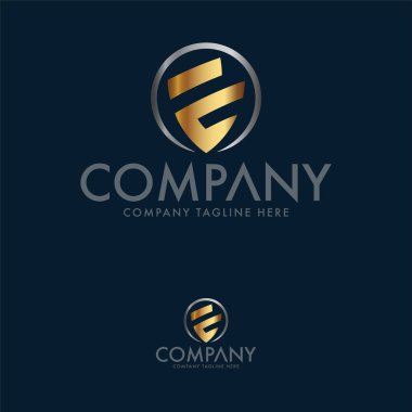 Yaratıcı Mektup E ve Kalkan Logo Tasarımı