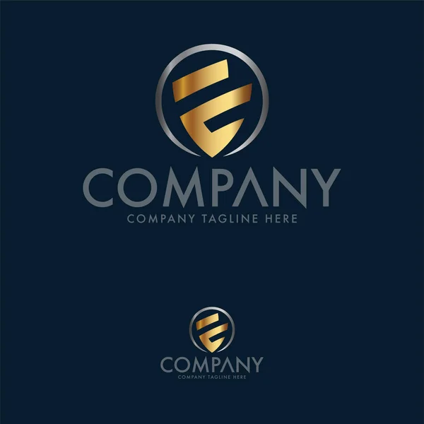 Lettera Creativa Logo Shield Design — Vettoriale Stock