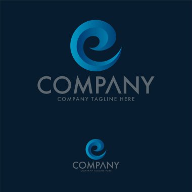 E Harfi Logo Tasarım Şablonu