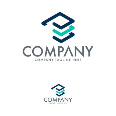 E Harfi Logo Tasarım Şablonu