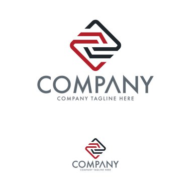 Soyut harf E logo tasarım şablonu