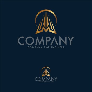 Soyut Şekil Logo Tasarım Şablonu. M harfi logosu