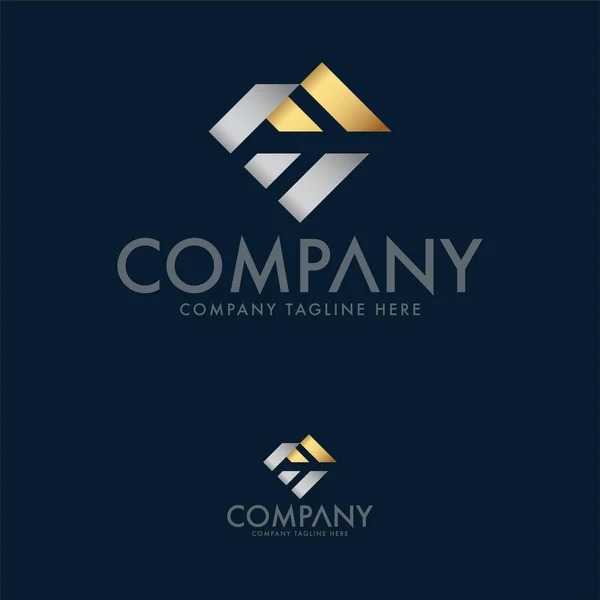 Letra Abstrata Logotipo Montanha — Vetor de Stock