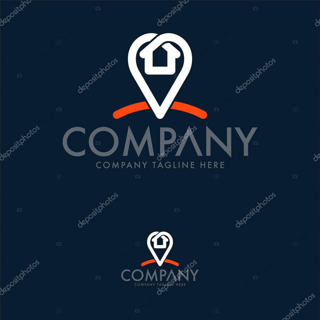 Pin Logo Design. Real Estate Logo Template