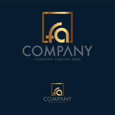 Yaratıcı mektup Fa logo tasarım Şablonu