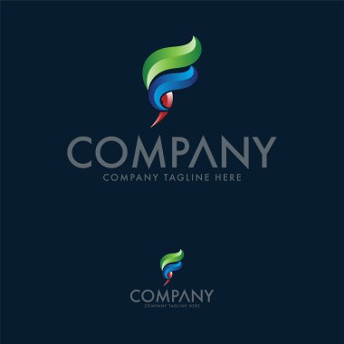 Yaratıcı 3d Harf F Logo Şablonu