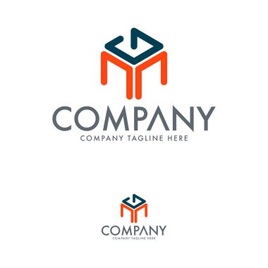 Yaratıcı mektup G M logo tasarım şablonu