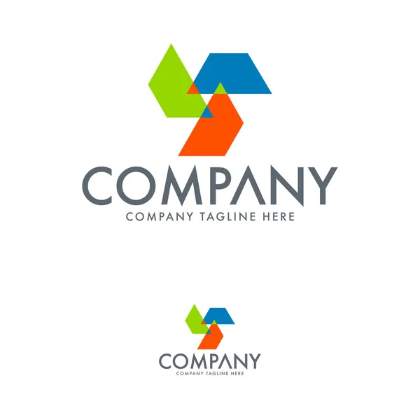 Streszczenie Kolorowe Geometryczne Logo Design Template — Wektor stockowy