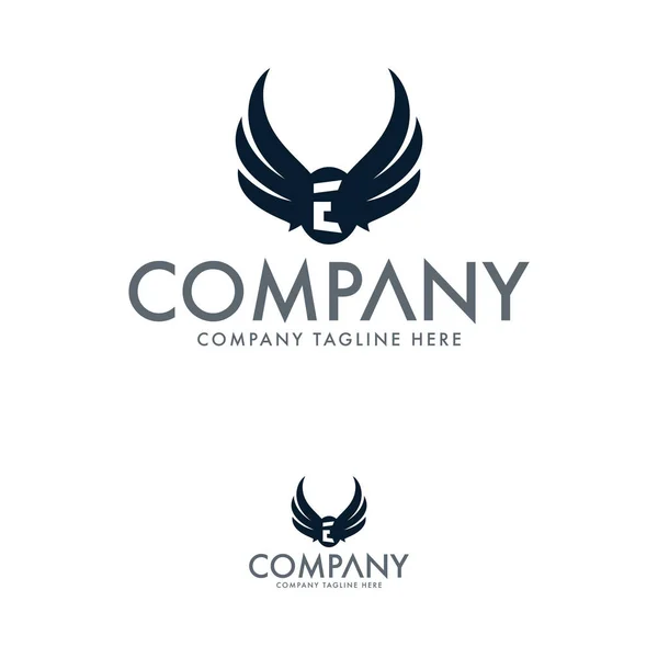 Mektup E Kanat Logo Şablonu. Kartal Logo Tasarımı