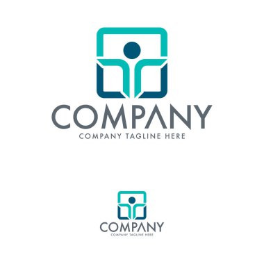 T Harfi ve İnsan Logo Şablonu