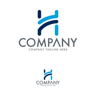 H harfi logo tasarım şablonu