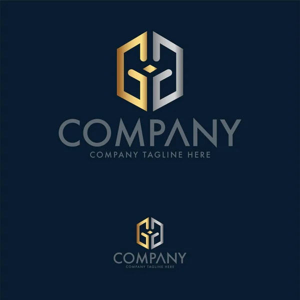 Lüks Mektup Logo Tasarım Şablonu — Stok Vektör