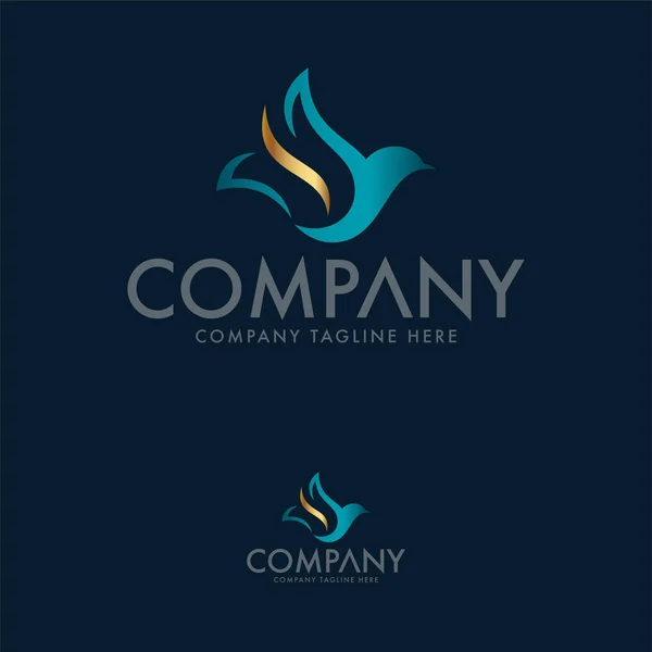 Bird Tulip Logo Design Template — Stock Vector