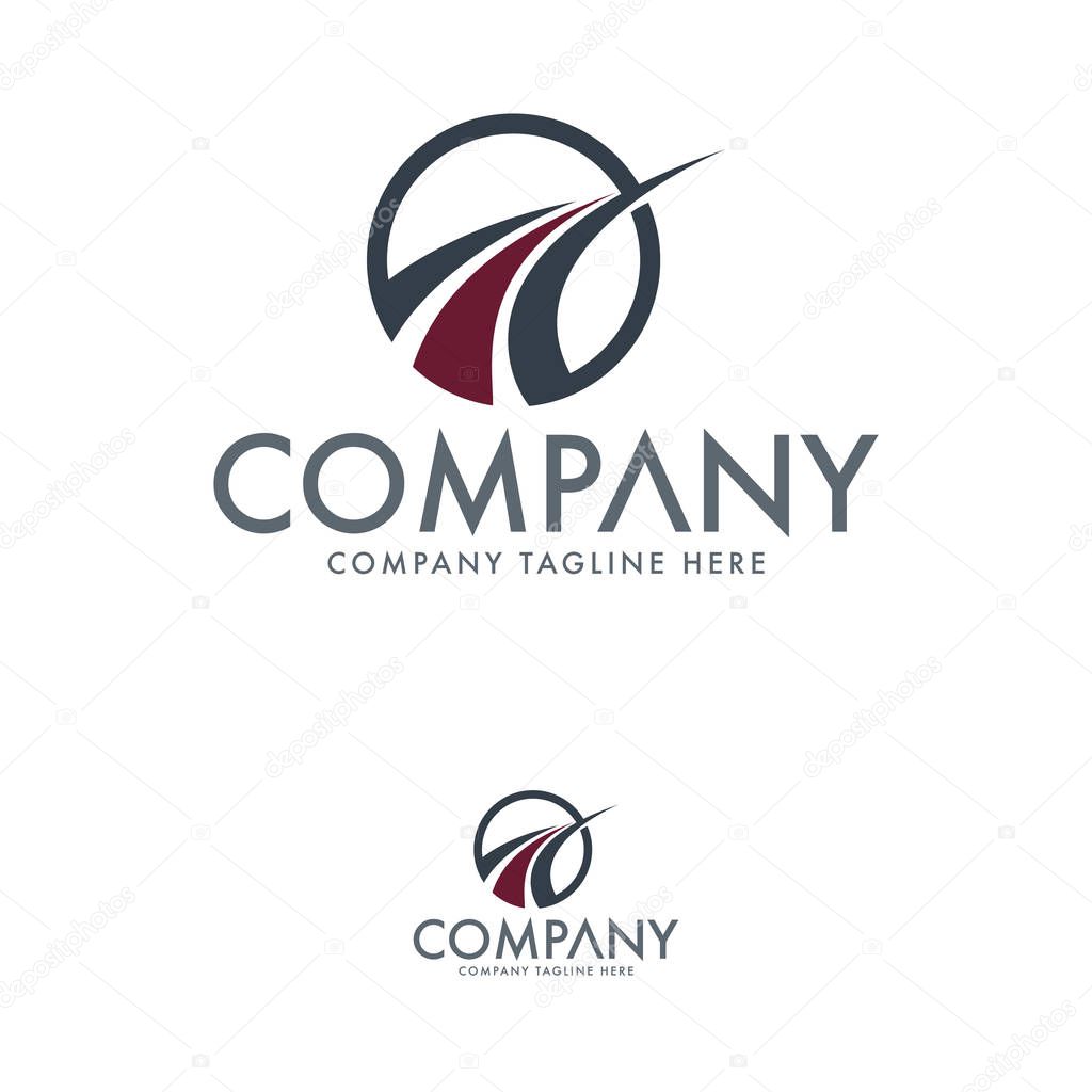 Logistic logo template. Transportation and road