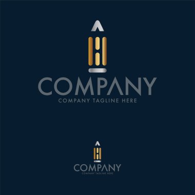 Letter H Kalem İnşaat Logo Şablonu