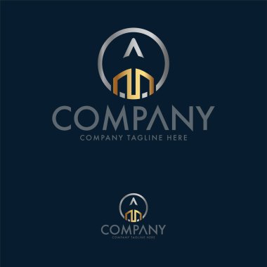 Lüks mektup M kalem logo tasarım şablonu