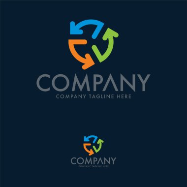 Logo Şablonu Geri Dönüştürün. Ok Logosu