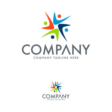 İnsan ve insan grubu logo tasarım şablonu