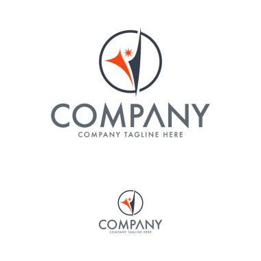 İnsanlar ve insan siluet logosu. Spor Logosu, Eğitim Logosu