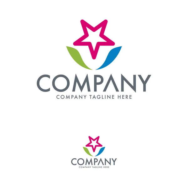 Colorful Star Logo Design Template — Stock Vector