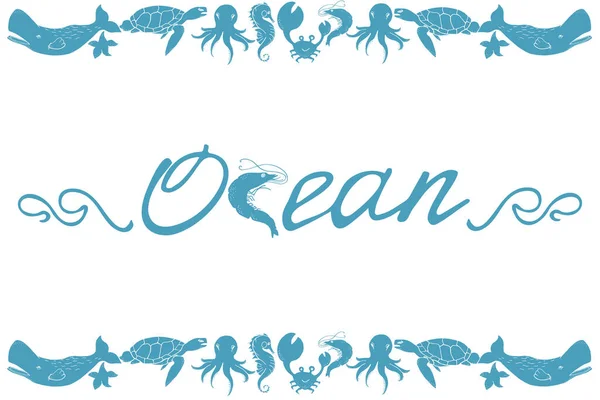 Океан Лебедь Голубой Вектор Плакаты — стоковый вектор