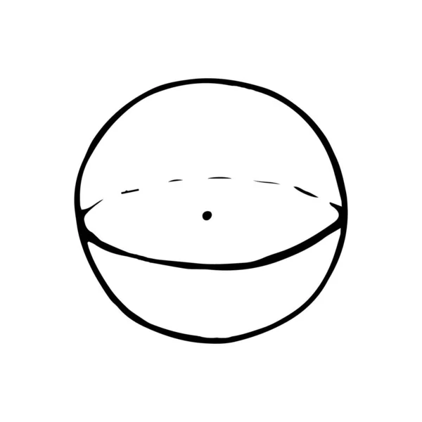 Kugel Handgezeichneten Doodle Stil Isoliert Auf Weißem Hintergrund Einzelne Geometrische — Stockvektor
