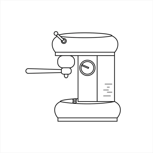 Γραμμή Παραγωγής Καφέ Εικονίδιο Υπογραφή Μηχανής Καφέ Διανυσματικά Γραφικά Καφετιέρα — Διανυσματικό Αρχείο