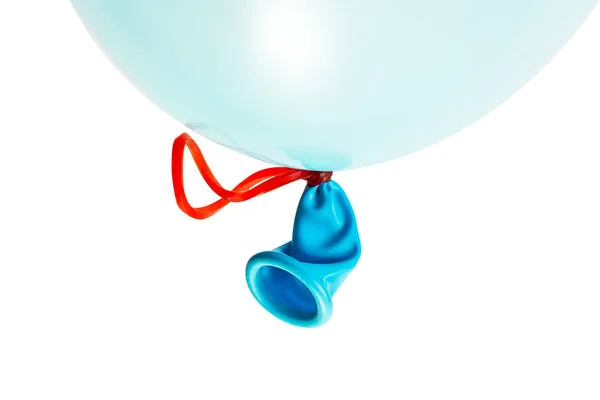 Closeup Blue Ballon Isolated White Background Clipping Path — Stock Photo, Image