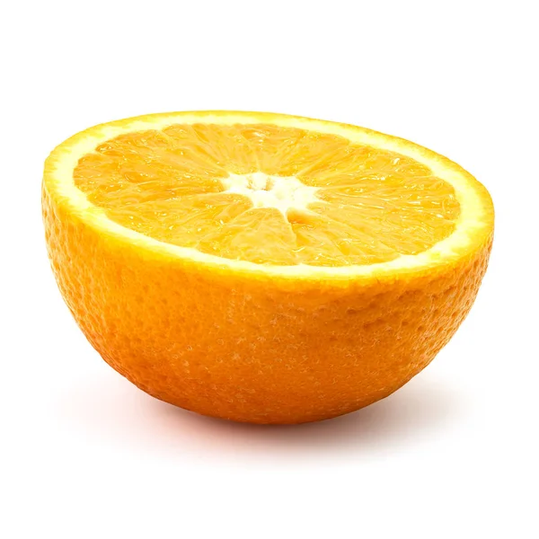 Orange Gröda Halva Avsnittet Isolerad Vit Bakgrund Med Urklippsbana — Stockfoto