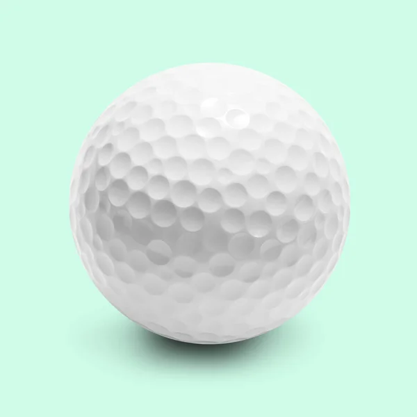Golfboll Isolerad Ljusgrön Bakgrund Med Urklippsbana — Stockfoto