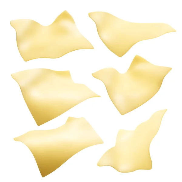 正方形のクリッピング パスと白い背景に分離された食品やハンバーガーの成分の浮動チーズ — ストック写真