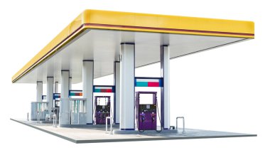 Oil petrol dispenser station isolated on white background with clipping path clipart