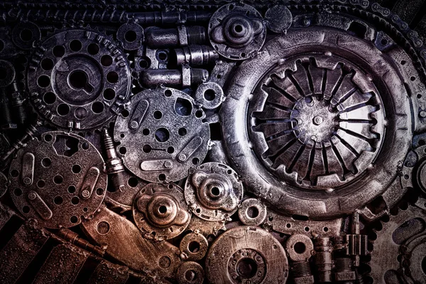 Mixed Steel Machine Part Background Texture Material — Stock Photo, Image