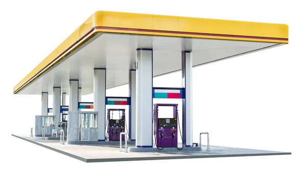 Oil Petrol Dispenser Station Isolated White Background Clipping Path — Stock Photo, Image