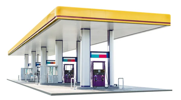 Tankstelle Isoliert Auf Weißem Hintergrund Mit Clipping Pfad — Stockfoto