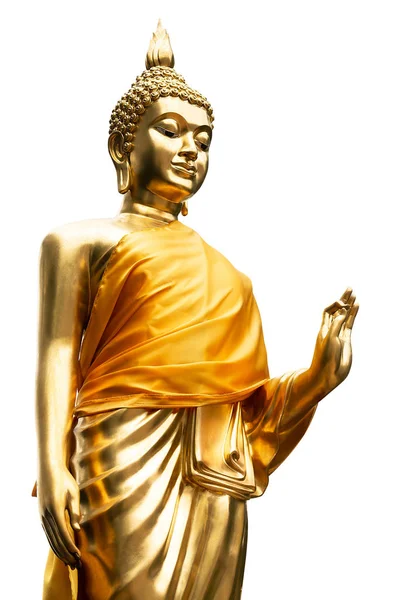 Statue Bouddha Sacrée Dans Temple Public Thaïlande Isolé Sur Fond — Photo