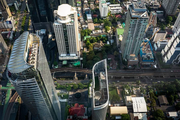 バンコク都内交通の空撮都市景観 — ストック写真