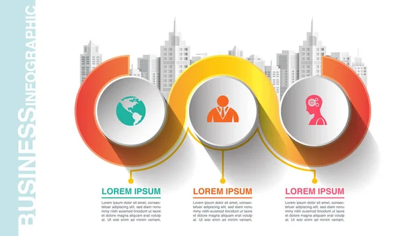 Modelo Infográfico Negócios Gráfico Ilustração Vetorial — Vetor de Stock