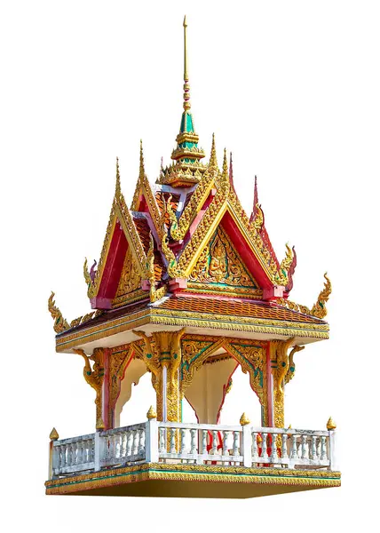 Golden Bell Tower Pavilion Thai Style Isolated White Background Clipping — Stock Photo, Image