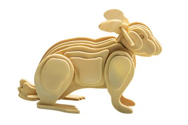 Ahşap tavşan izole