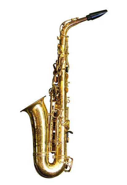 Saxophone isolated on white Royalty Free Stock Photos