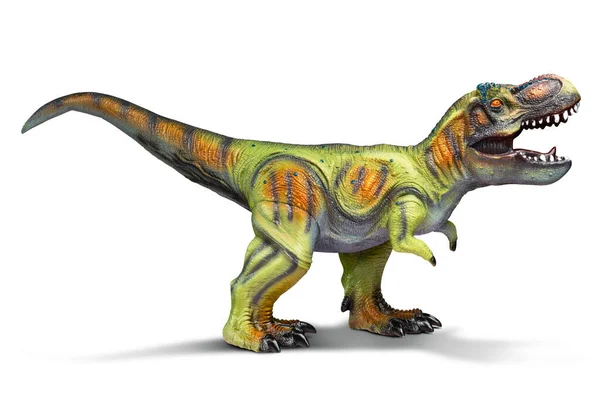 Gummi Dinosaurier Spielzeug Isoliert Auf Weißem Hintergrund Mit Clipping Pfad — Stockfoto