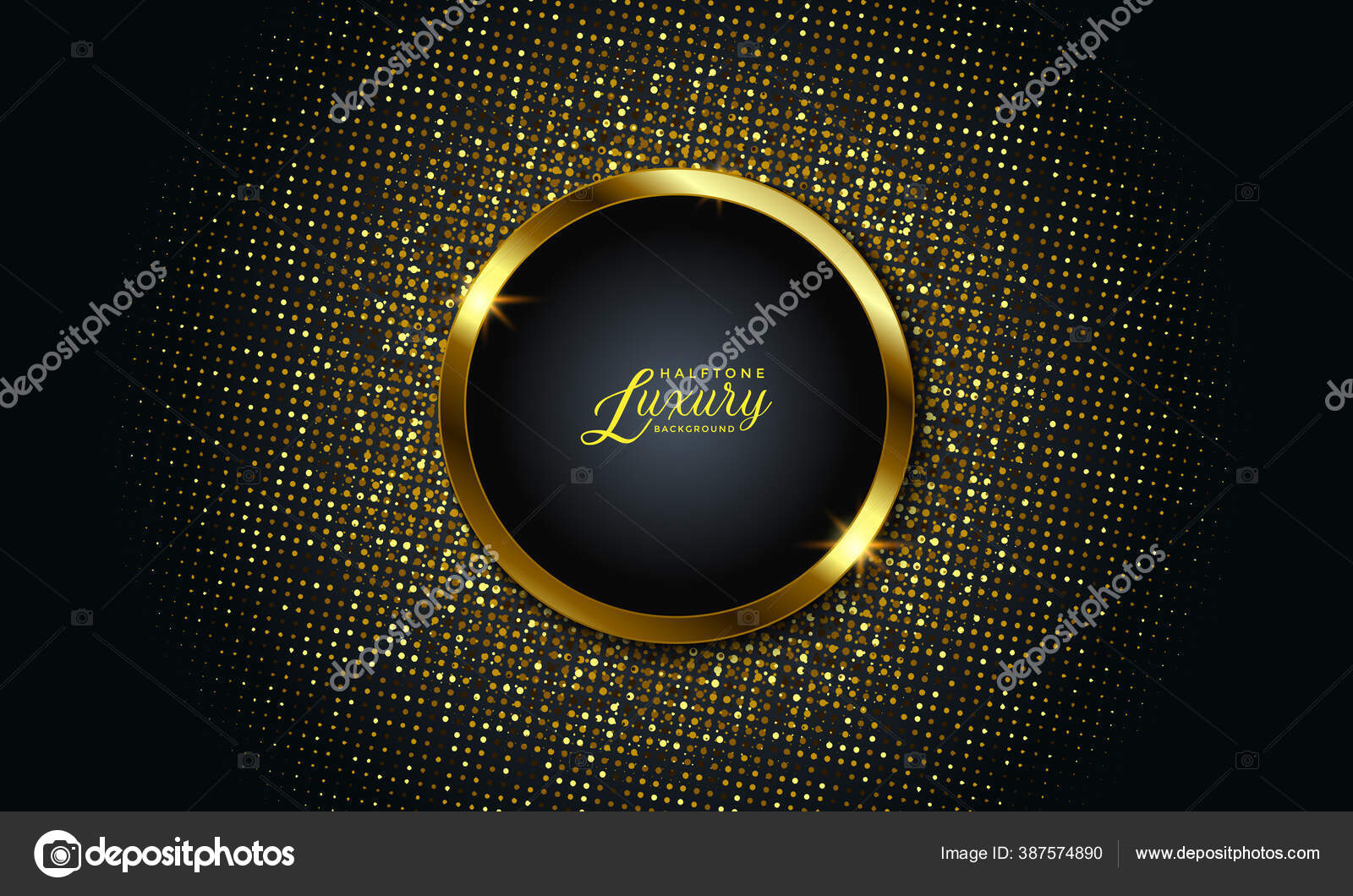 サークルフレームゴールドハーフトーン高級背景 現代的 ミニマル バナー カード 本のイラスト ランディングページなどに適しています ストックベクター C Yudyml