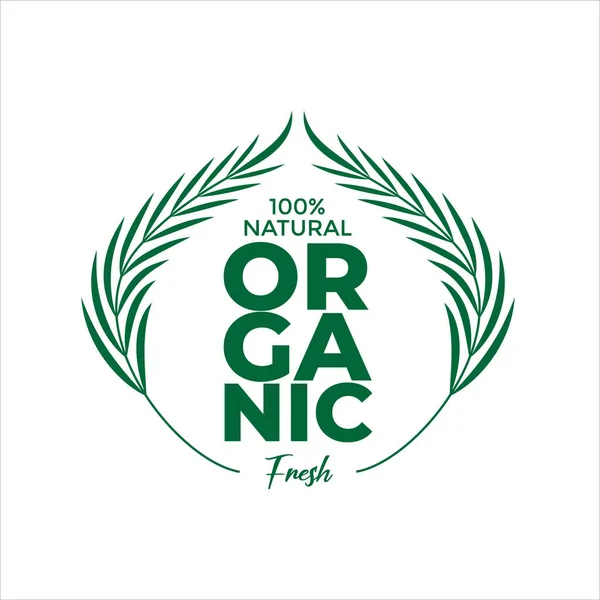 Címke Élelmiszer Termékek 100 Organikus Természetes Öko Garancia Friss Jelvény — Stock Vector