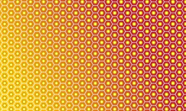 Soyut altıgen bal peteği arka planı ve turuncu gradyan rengi. Modern, minimalist, duvar kağıtları için uygun, afişler, arka planlar, kartlar, kitap illüstrasyonları, iniş sayfaları, vs..