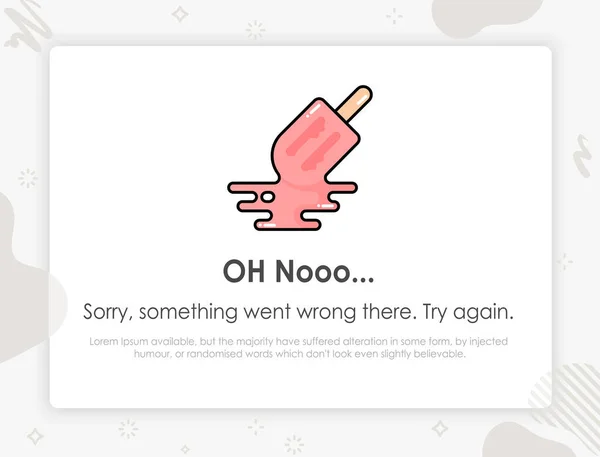 Error Page Page Found Something Went Wrong Template Design Error — Stock Vector