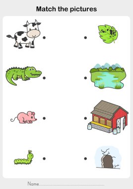 Hayvanlar ve Evleri 'nin resimleriyle eşleşiyor. - Eğitim için flashcards.